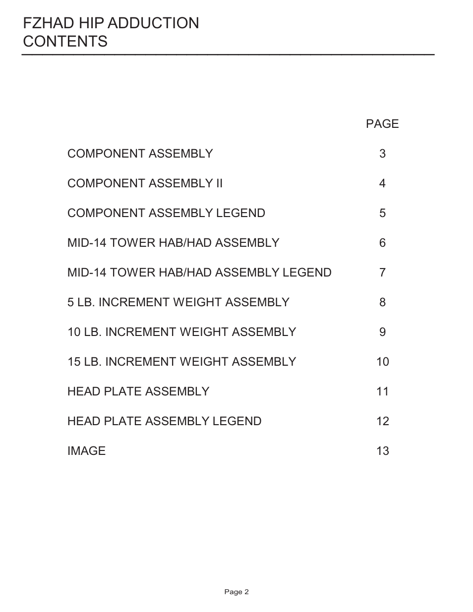 Life Fitness FZHAD User Manual | Page 2 / 13
