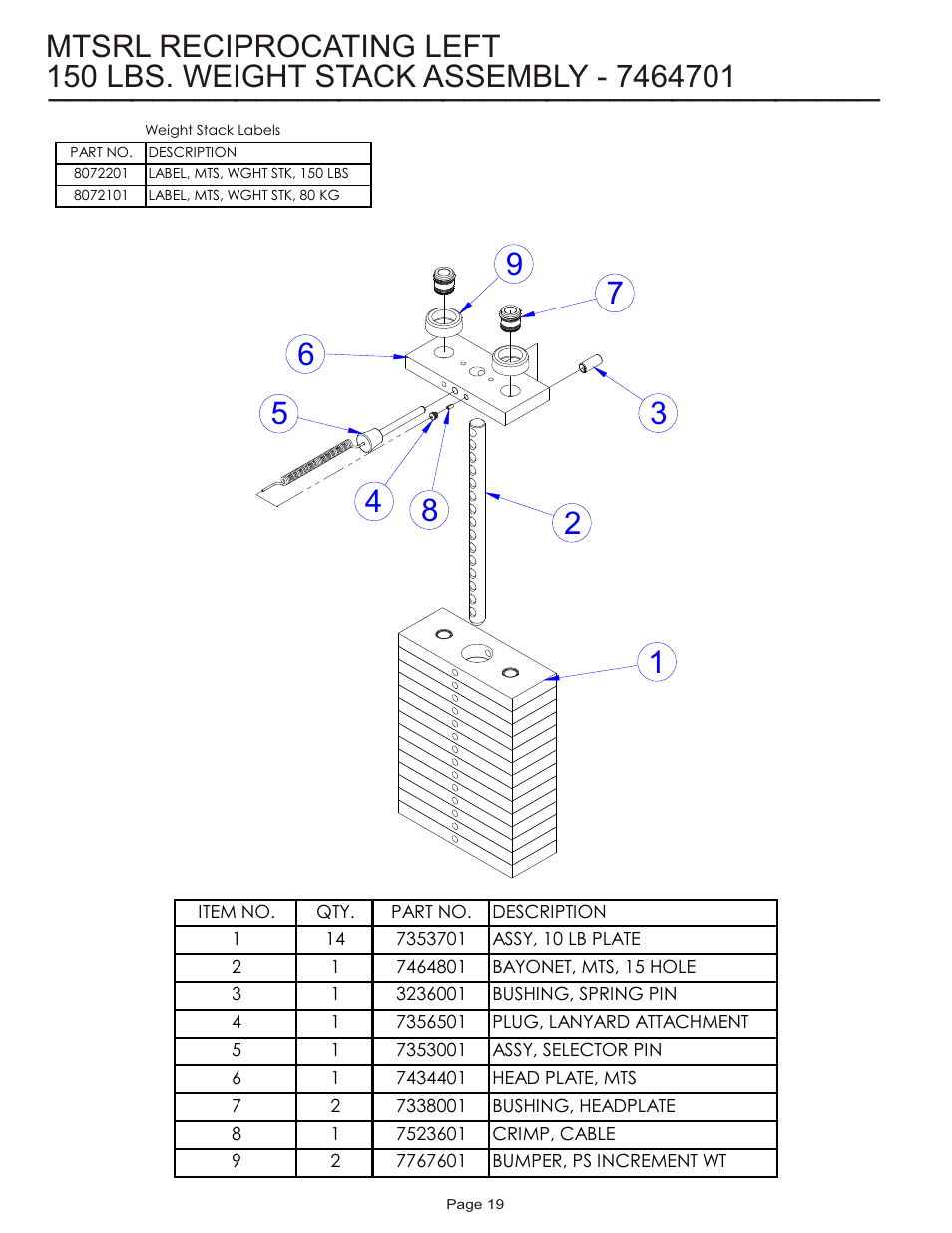 Life Fitness MTSRL User Manual | Page 19 / 21