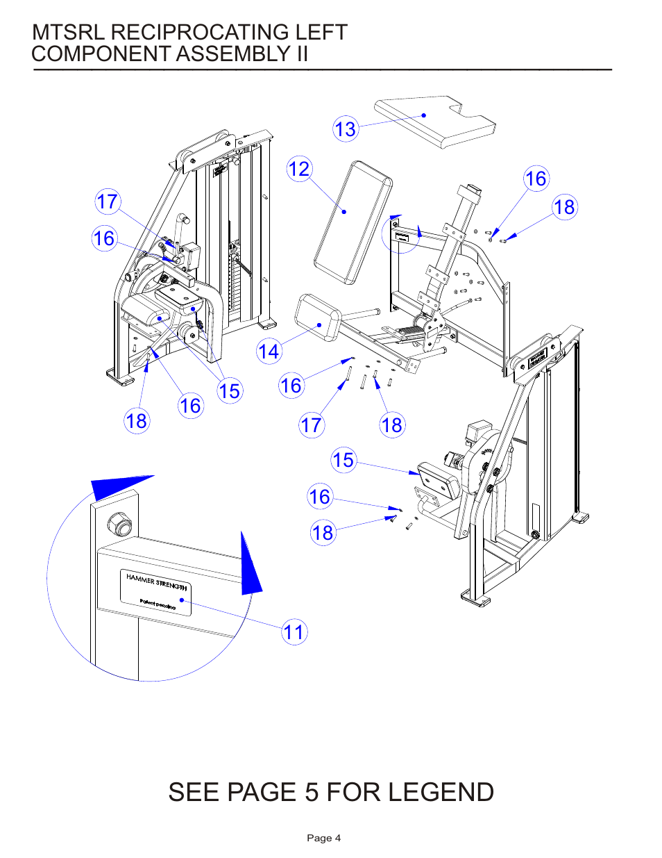 See page 5 for legend | Life Fitness MTSRL User Manual | Page 4 / 21