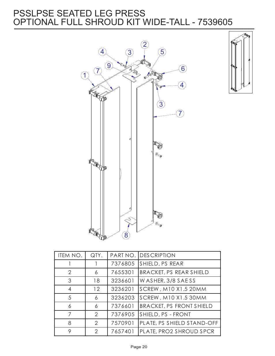 Psslpse seated leg press | Life Fitness Pro 2 Series PSSLPSE User Manual | Page 20 / 22