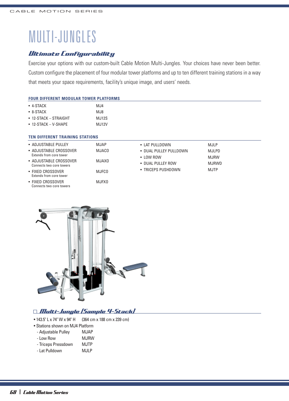 Multi-jungles, Ultimate configurability, Multi-jungle (sample 4-stack) | Life Fitness Cable Motion Series 64 User Manual | Page 5 / 8