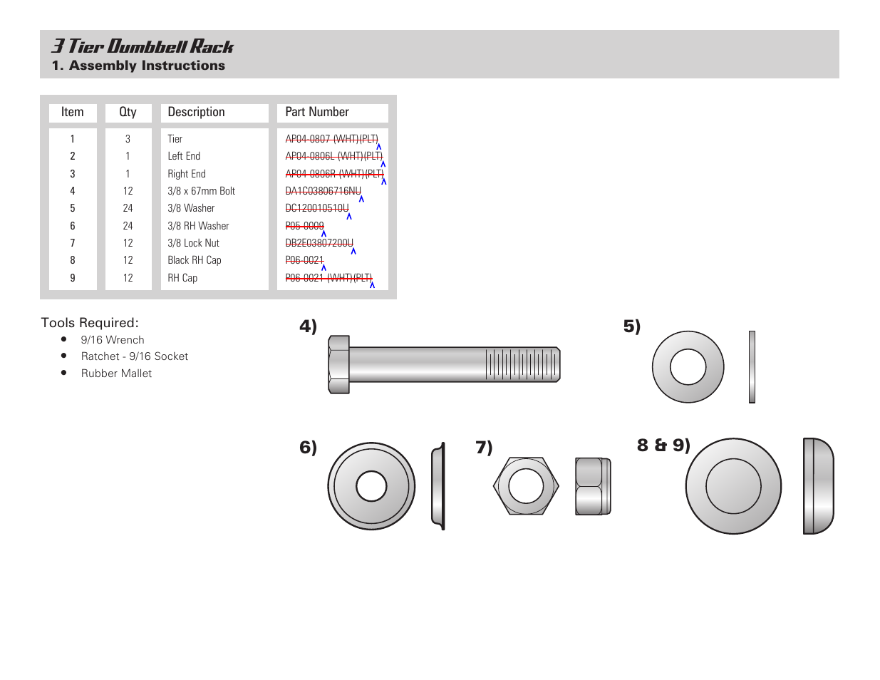 3 tier dumbbell rack | Life Fitness 3 Tier Dumbbell Rack User Manual | Page 2 / 9