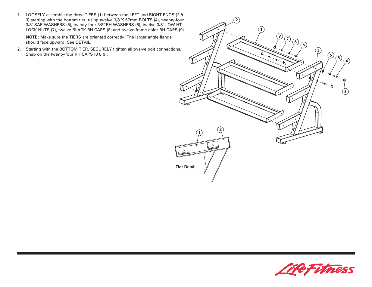 Life Fitness 3 Tier Dumbbell Rack User Manual | Page 3 / 9