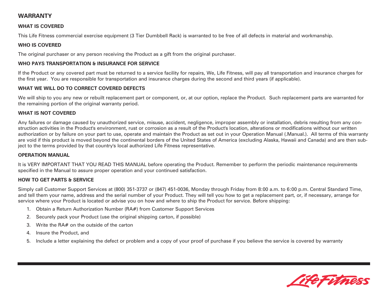 Life Fitness 3 Tier Dumbbell Rack User Manual | Page 5 / 9