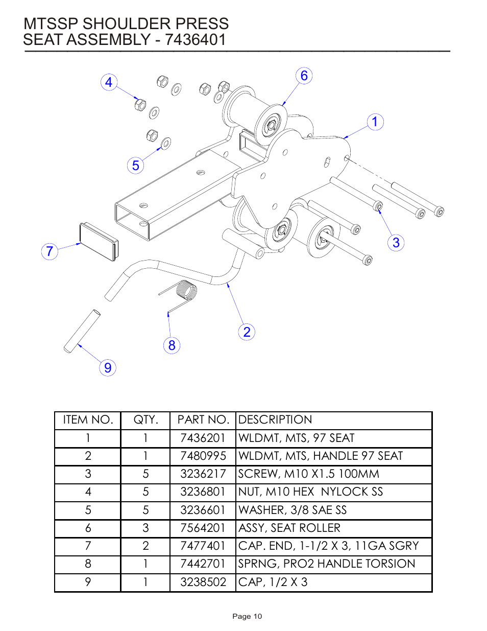 Mtssp shoulder press | Life Fitness MTSSP User Manual | Page 10 / 16