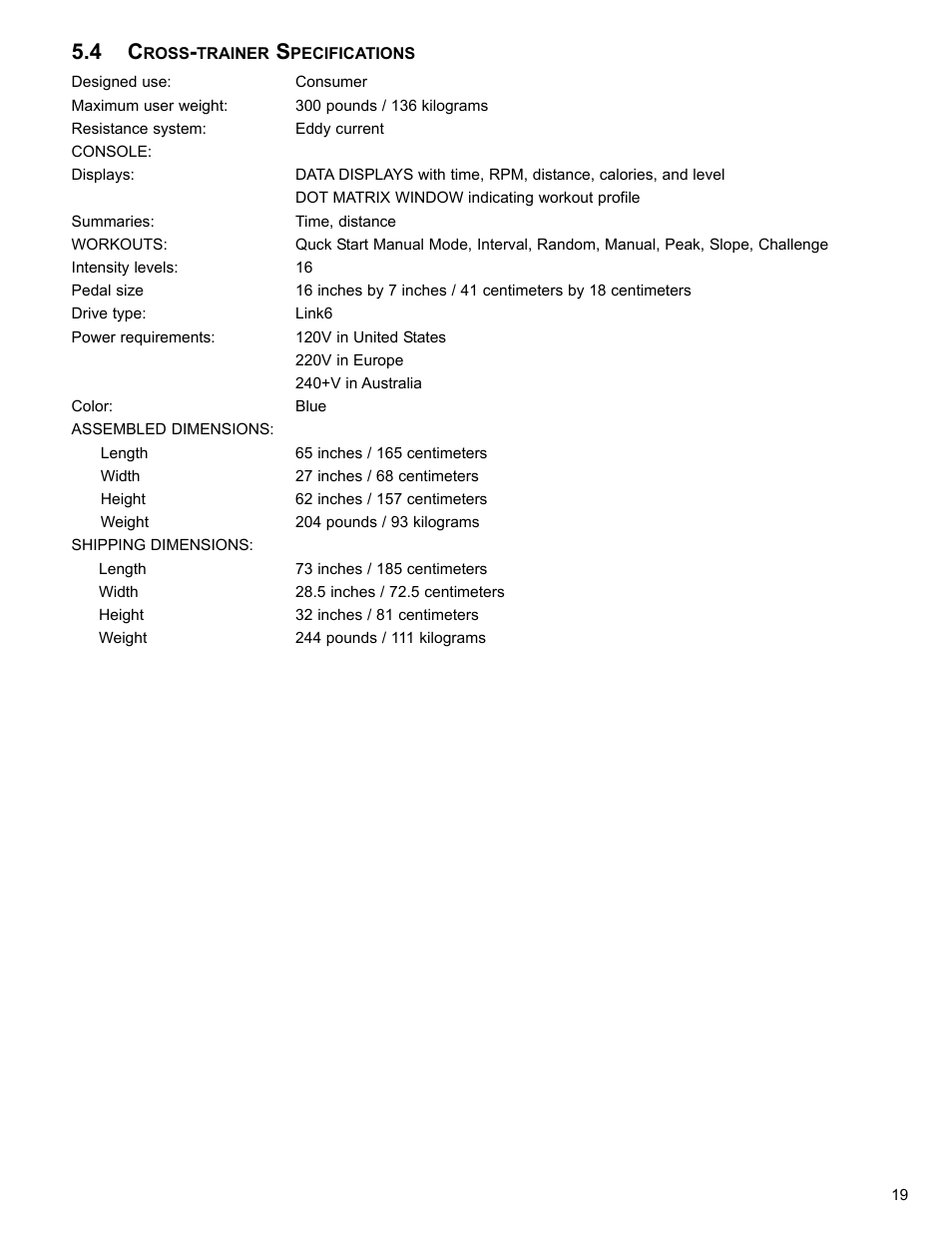 Life Fitness Essential XT4 User Manual | Page 20 / 20