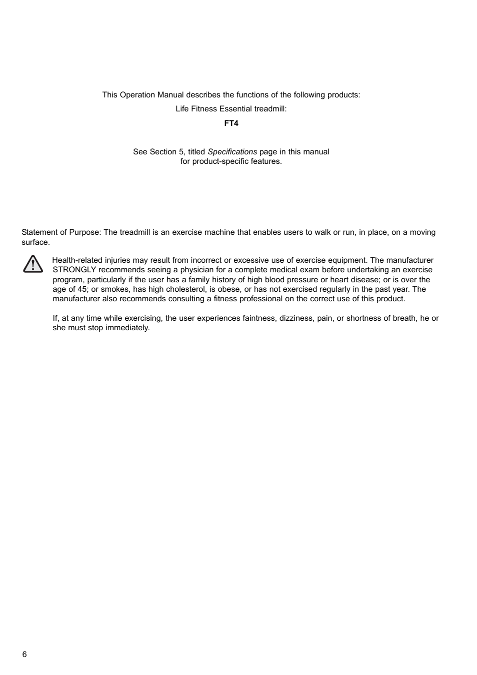 Life Fitness FT4 User Manual | Page 7 / 20
