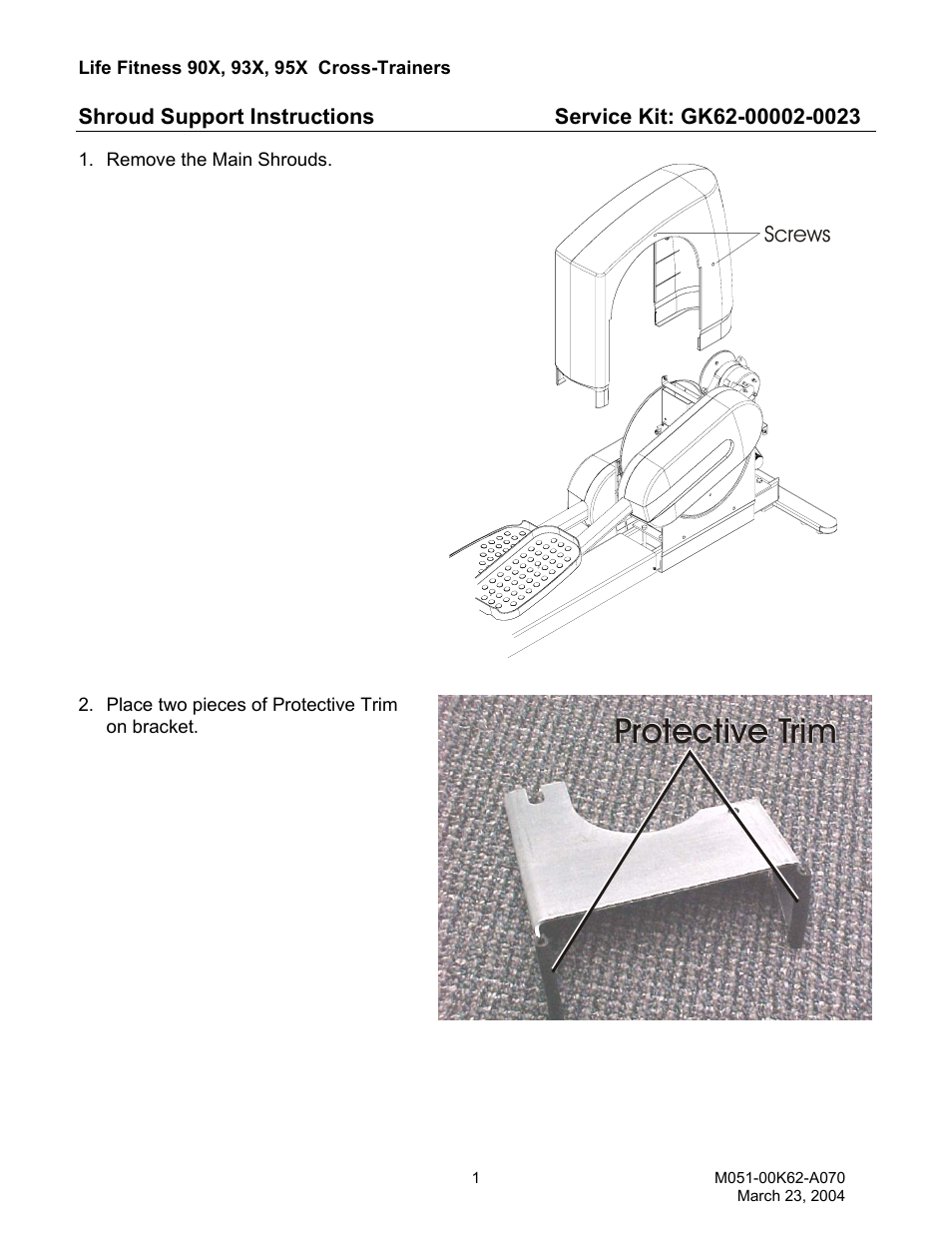Life Fitness 95X User Manual | 3 pages