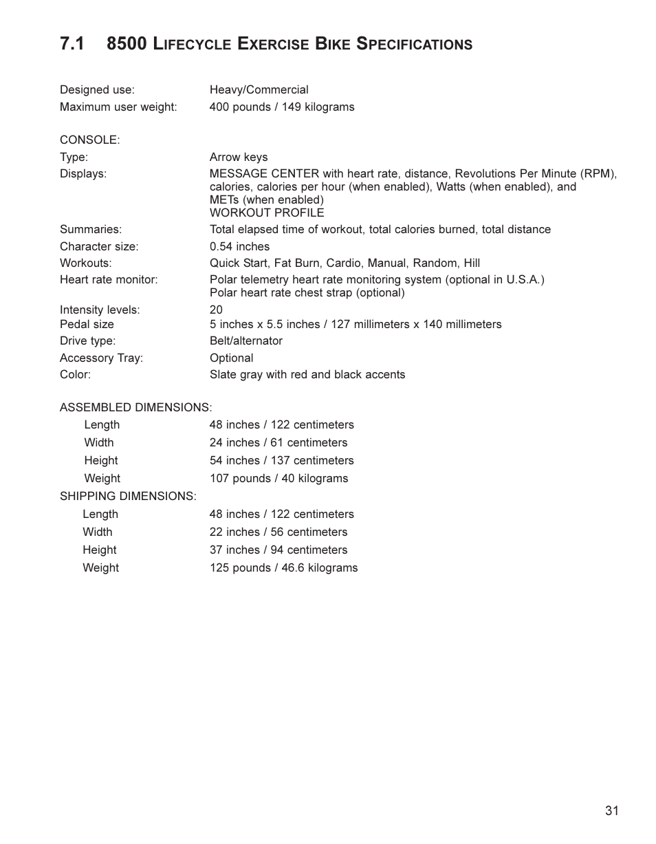 Life Fitness 9100 User Manual | Page 32 / 32