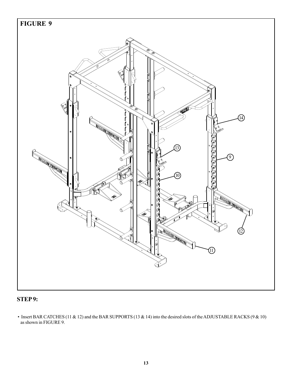 Figure 9, Step 9 | Life Fitness OHDCR User Manual | Page 13 / 14