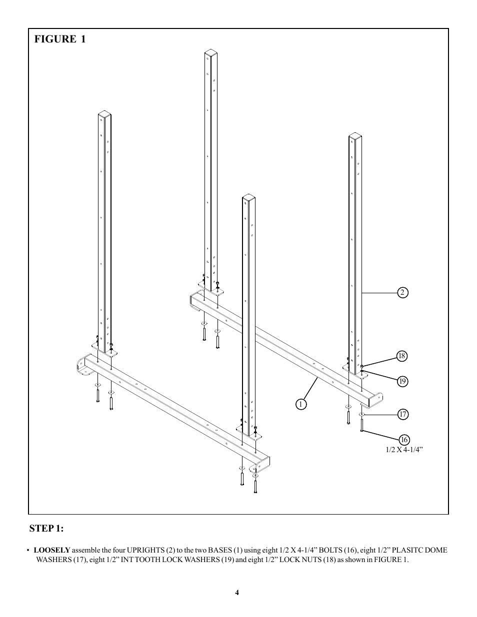 Figure 1, Step 1 | Life Fitness OHDCR User Manual | Page 4 / 14