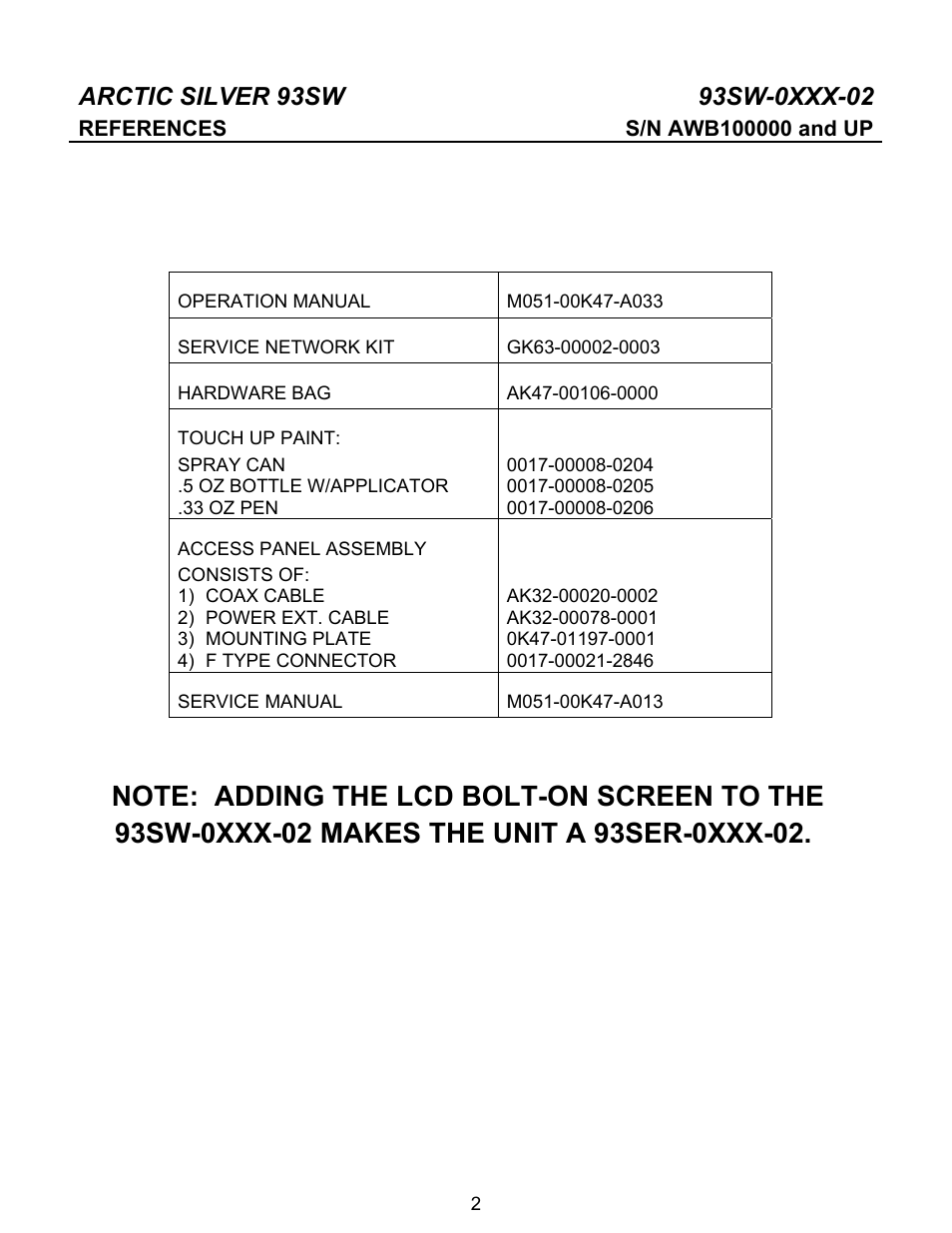 Life Fitness 93SW User Manual | Page 2 / 15