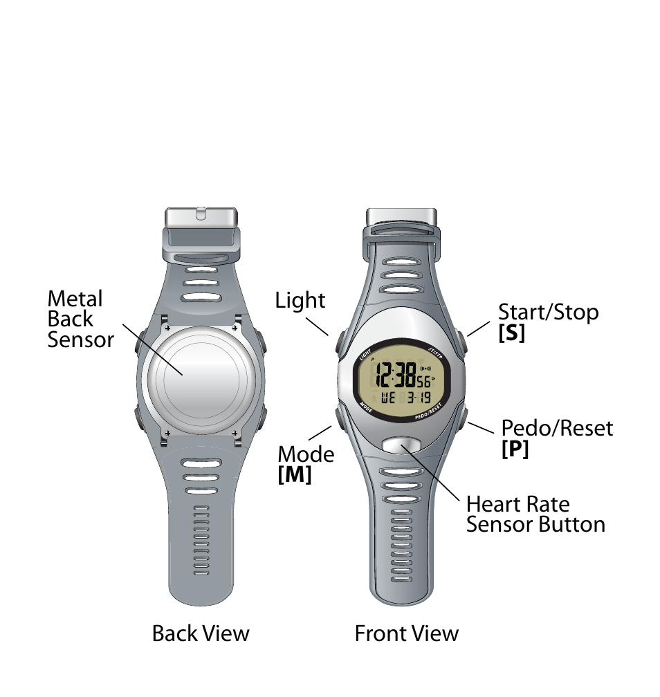 Watch activation | Life Fitness Pedometer/HeartRate Watch User Manual | Page 3 / 26