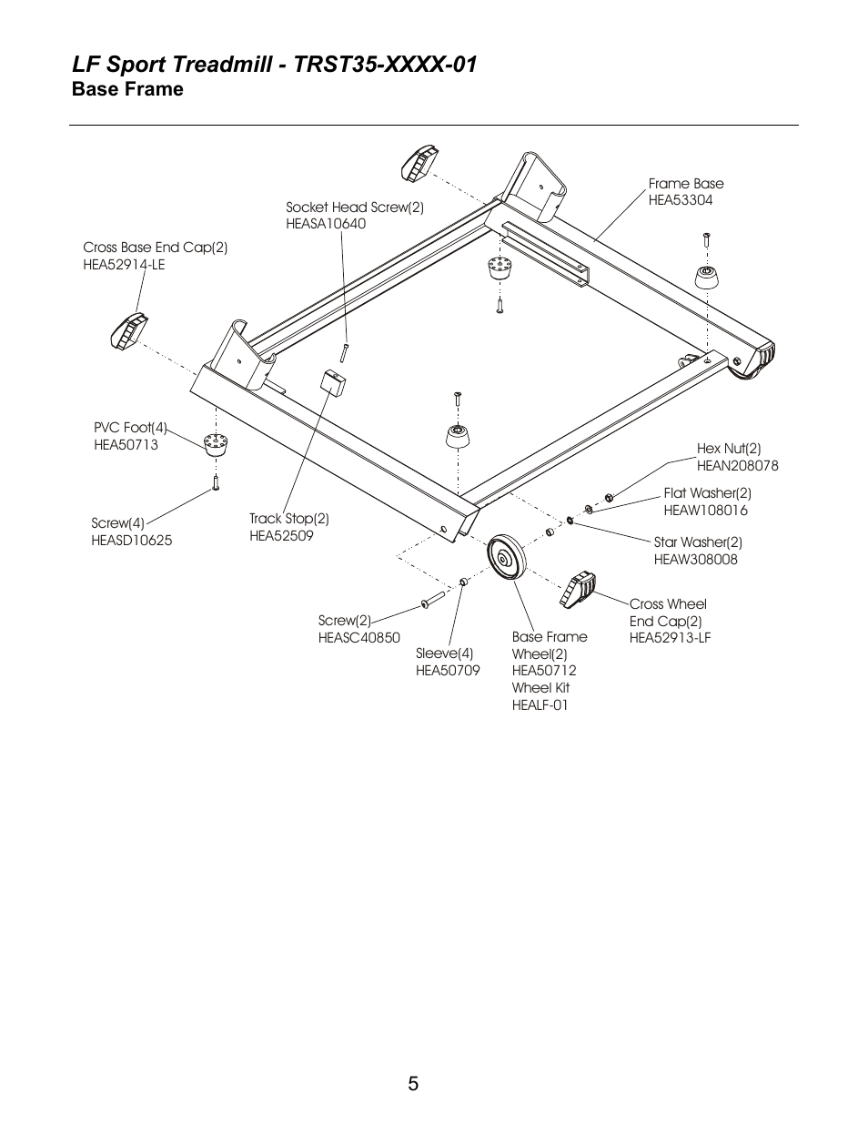 Base frame | Life Fitness TRST35-XXXX-01 User Manual | Page 5 / 9