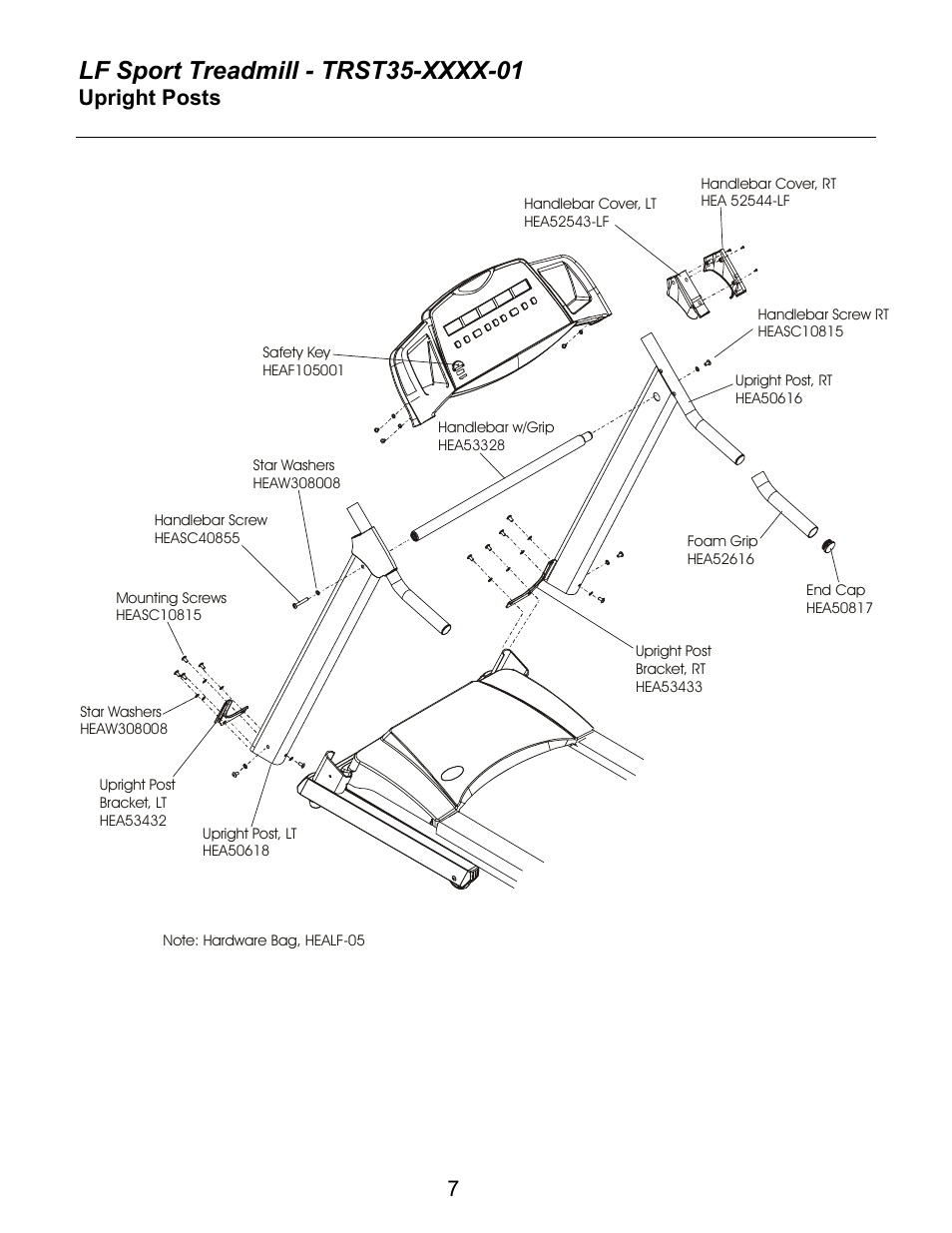 Upright posts | Life Fitness TRST35-XXXX-01 User Manual | Page 7 / 9