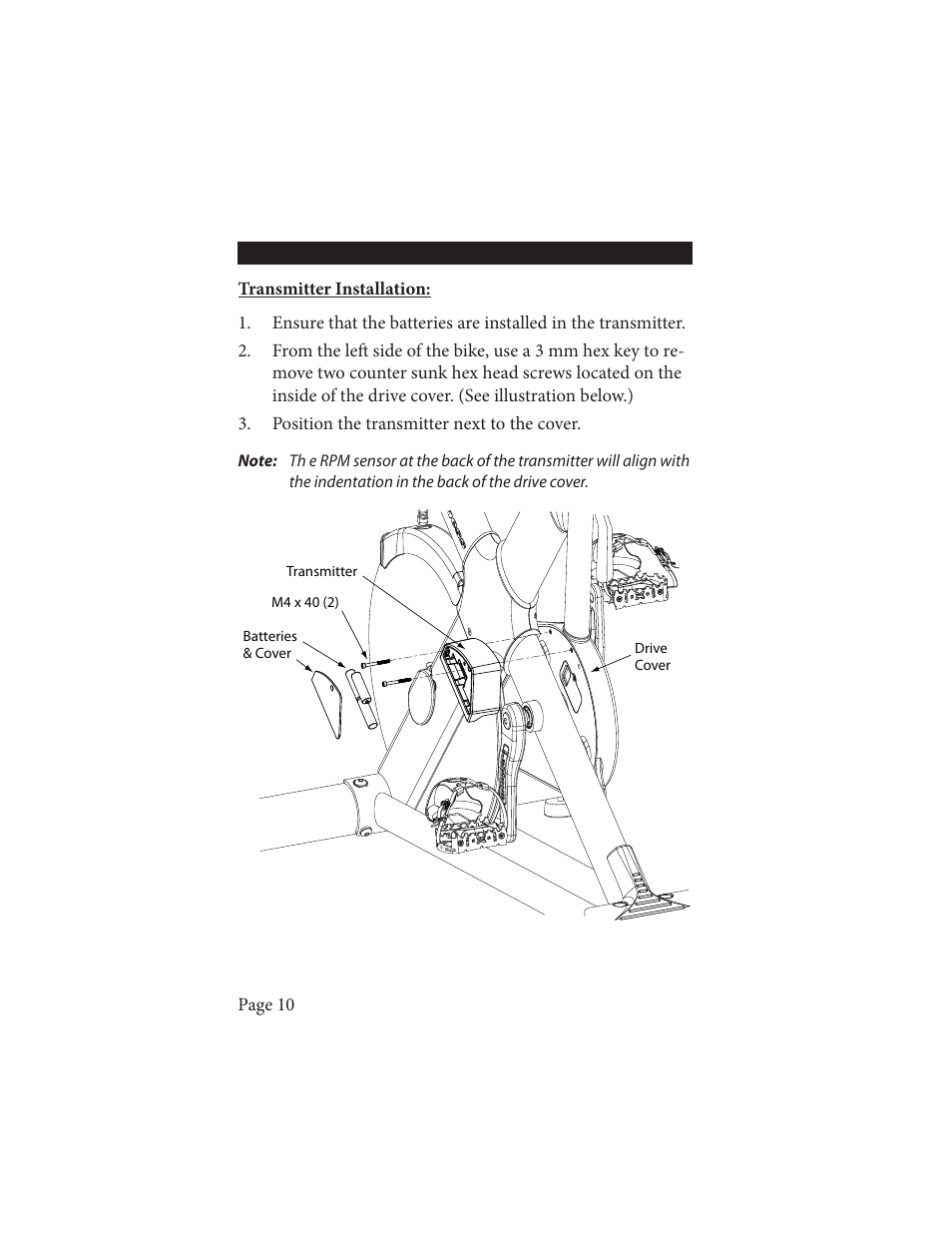 Installation of pilot | Life Fitness Wireless Cadence Meter Pilot II User Manual | Page 10 / 28