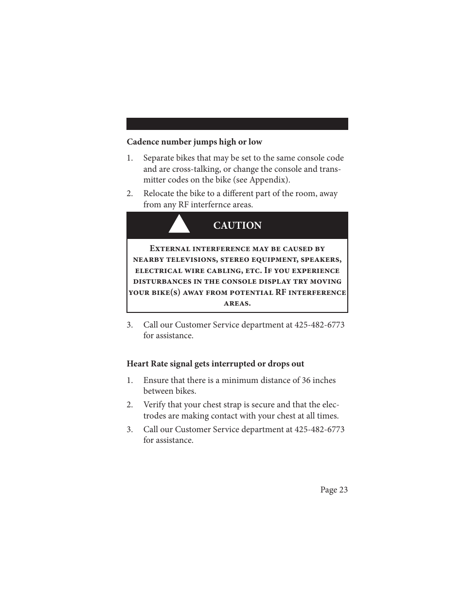 Life Fitness Wireless Cadence Meter Pilot II User Manual | Page 23 / 28