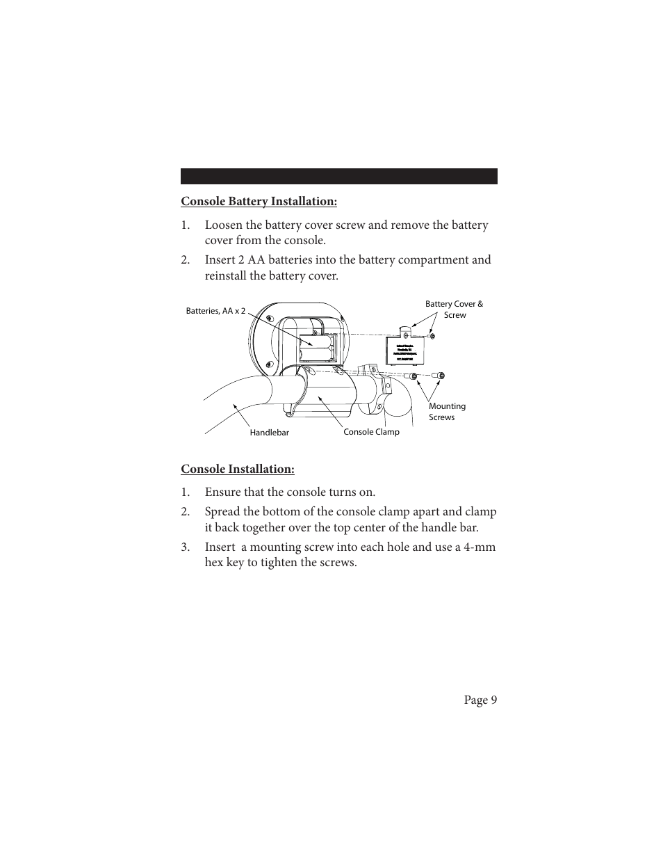 Installation of pilot | Life Fitness Wireless Cadence Meter Pilot II User Manual | Page 9 / 28