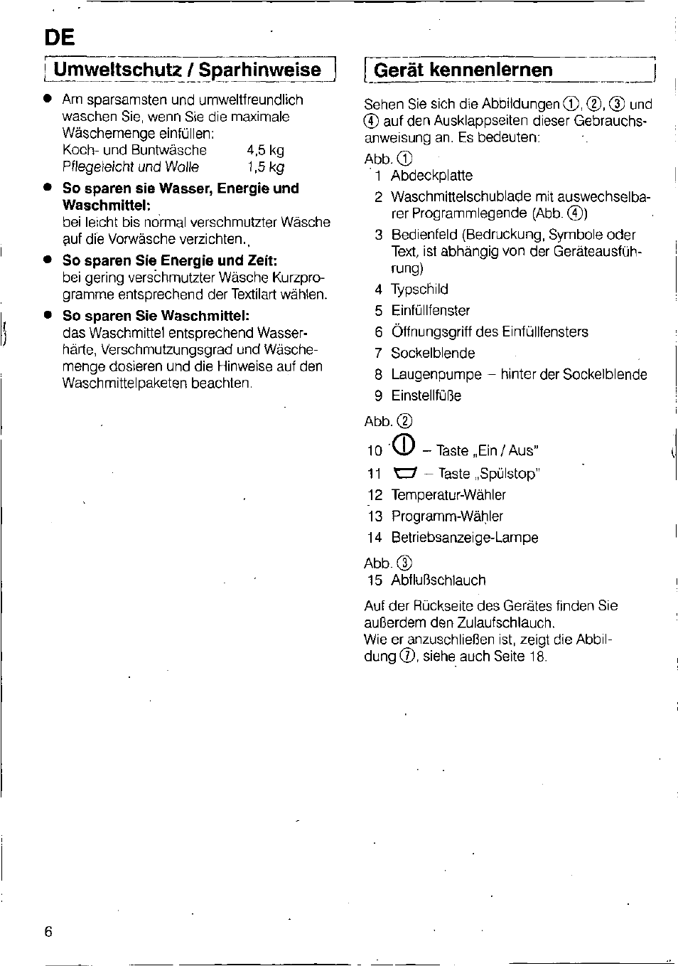 Umweltschutz / sparhinweise j gerät kennenlernen, Umweltschutz / sparhinweise, Gerät kennenlernen | Bosch WFB 1002 User Manual | Page 4 / 73