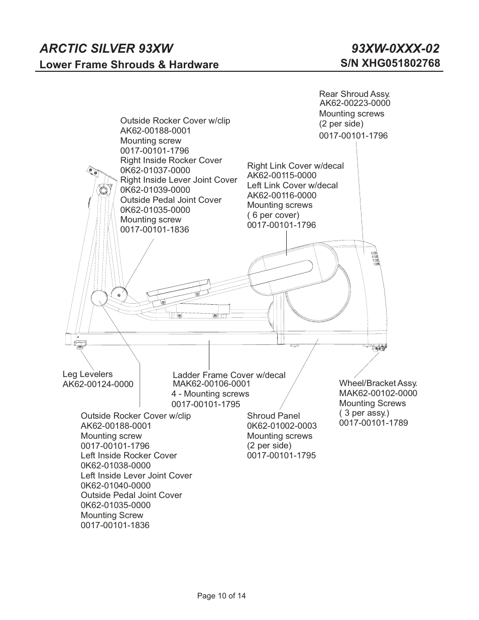 Life Fitness Arctic Silver 93XW-0XXX-02 User Manual | Page 10 / 14