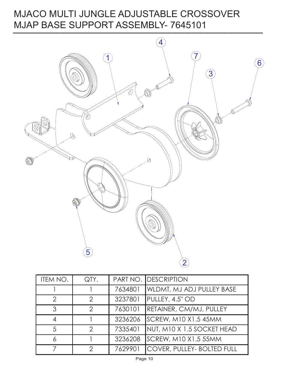 Mjaco multi jungle adjustable crossover | Life Fitness MJACO User Manual | Page 10 / 14