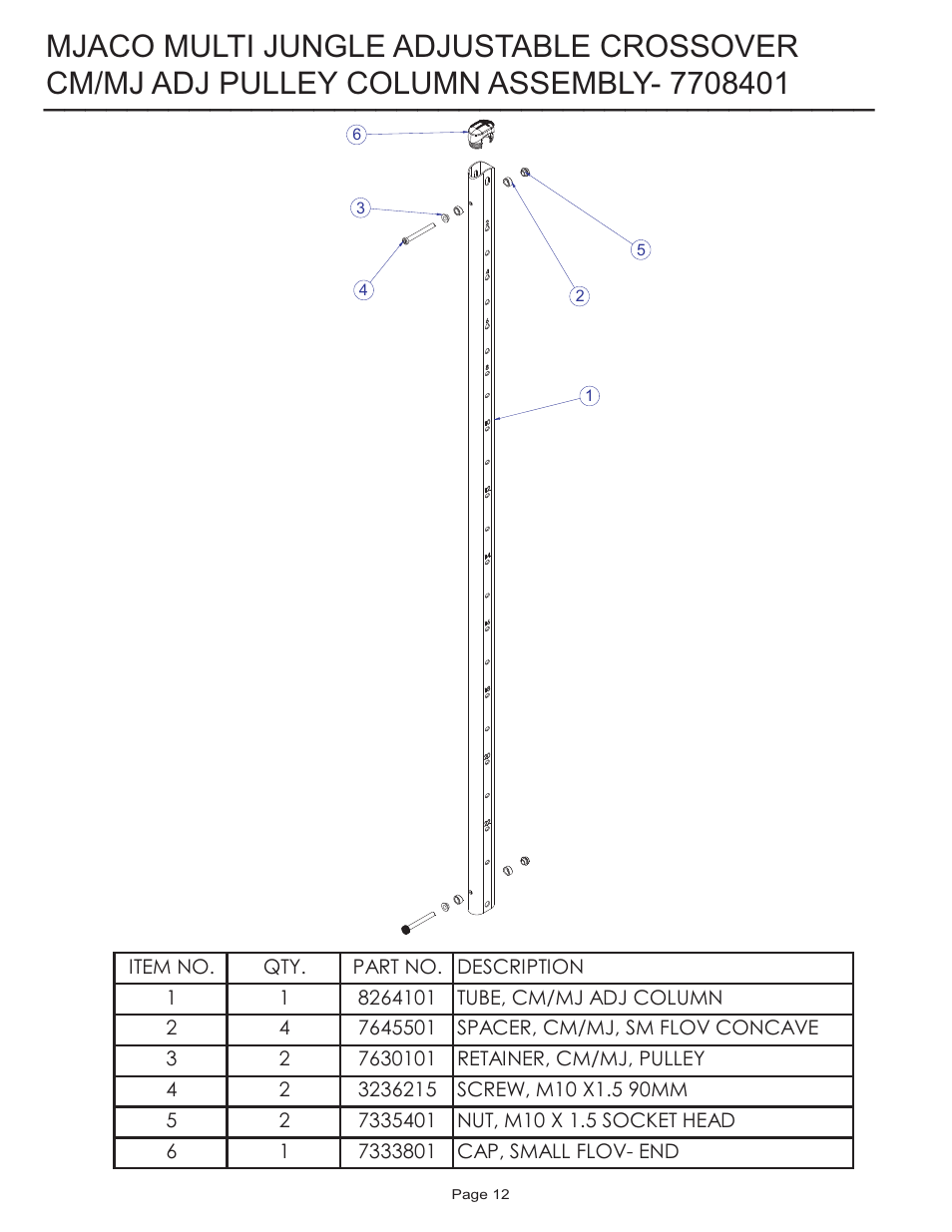 Mjaco multi jungle adjustable crossover | Life Fitness MJACO User Manual | Page 12 / 14