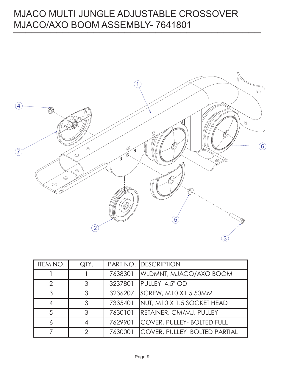 Mjaco multi jungle adjustable crossover | Life Fitness MJACO User Manual | Page 9 / 14