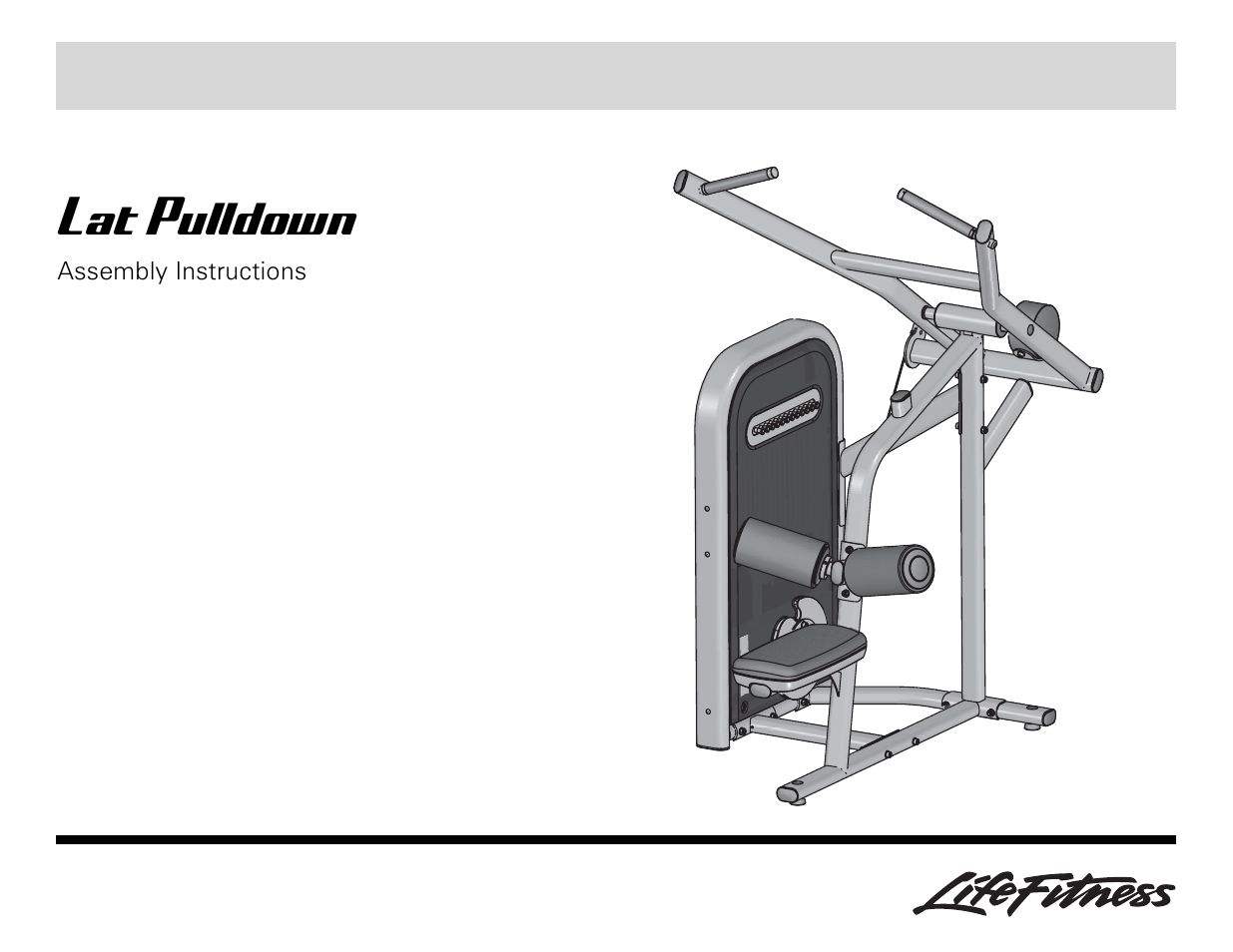 Life Fitness Lat Pulldown User Manual | 8 pages