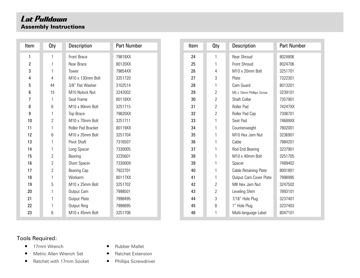 Lat pulldown | Life Fitness Lat Pulldown User Manual | Page 2 / 8