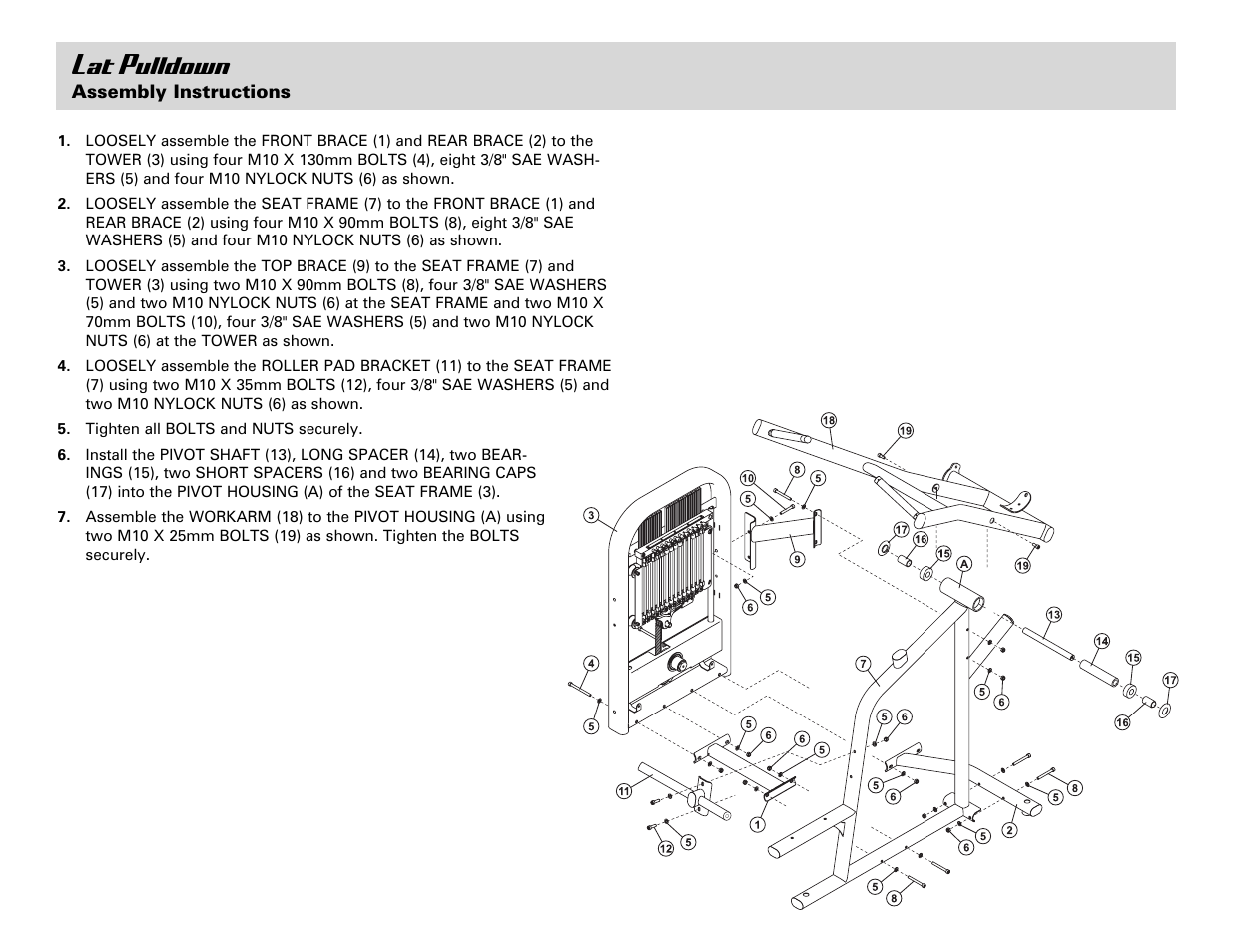 Lat pulldown | Life Fitness Lat Pulldown User Manual | Page 4 / 8