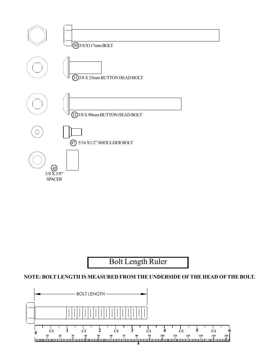 Bolt length ruler | Life Fitness FIT SERIES User Manual | Page 4 / 17