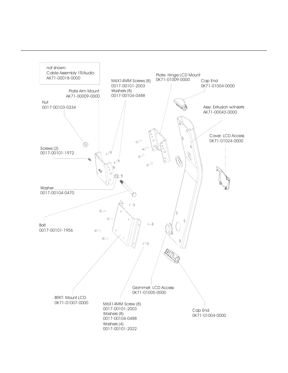 Lcd tv -04 entertainment system, Apollo and gemini mounting hardware | Life Fitness LCD-0202-04 User Manual | Page 6 / 10