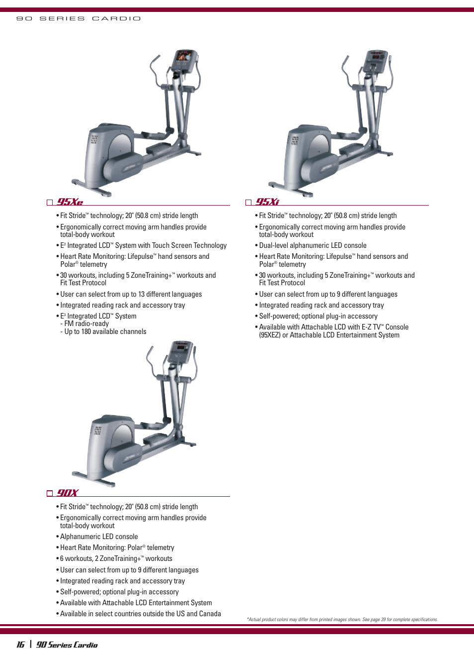 95xi, 95xe, 90 series cardio | Life Fitness 14 \ 90 Series User Manual | Page 3 / 5