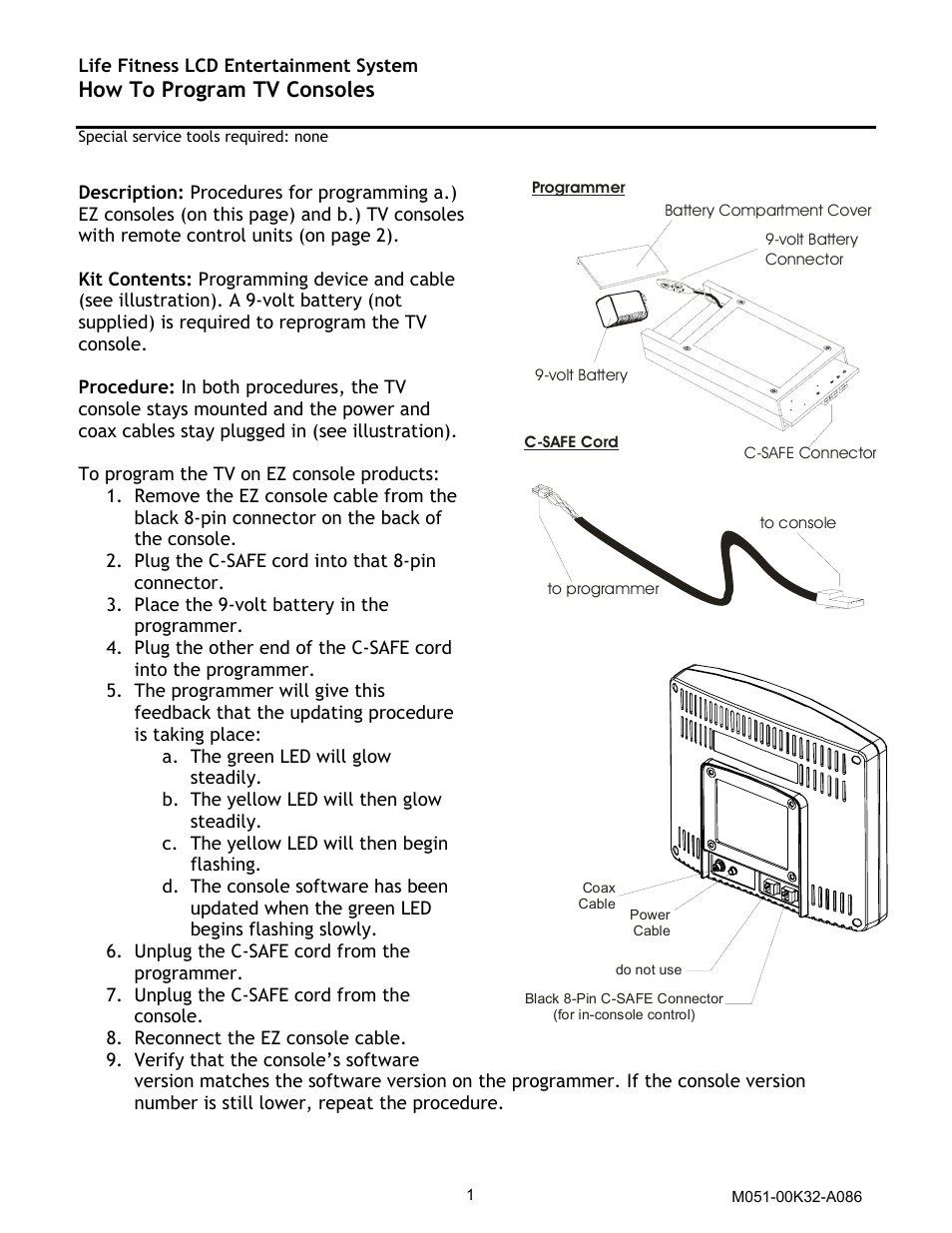 Life Fitness M051-00K32-A086 User Manual | 2 pages
