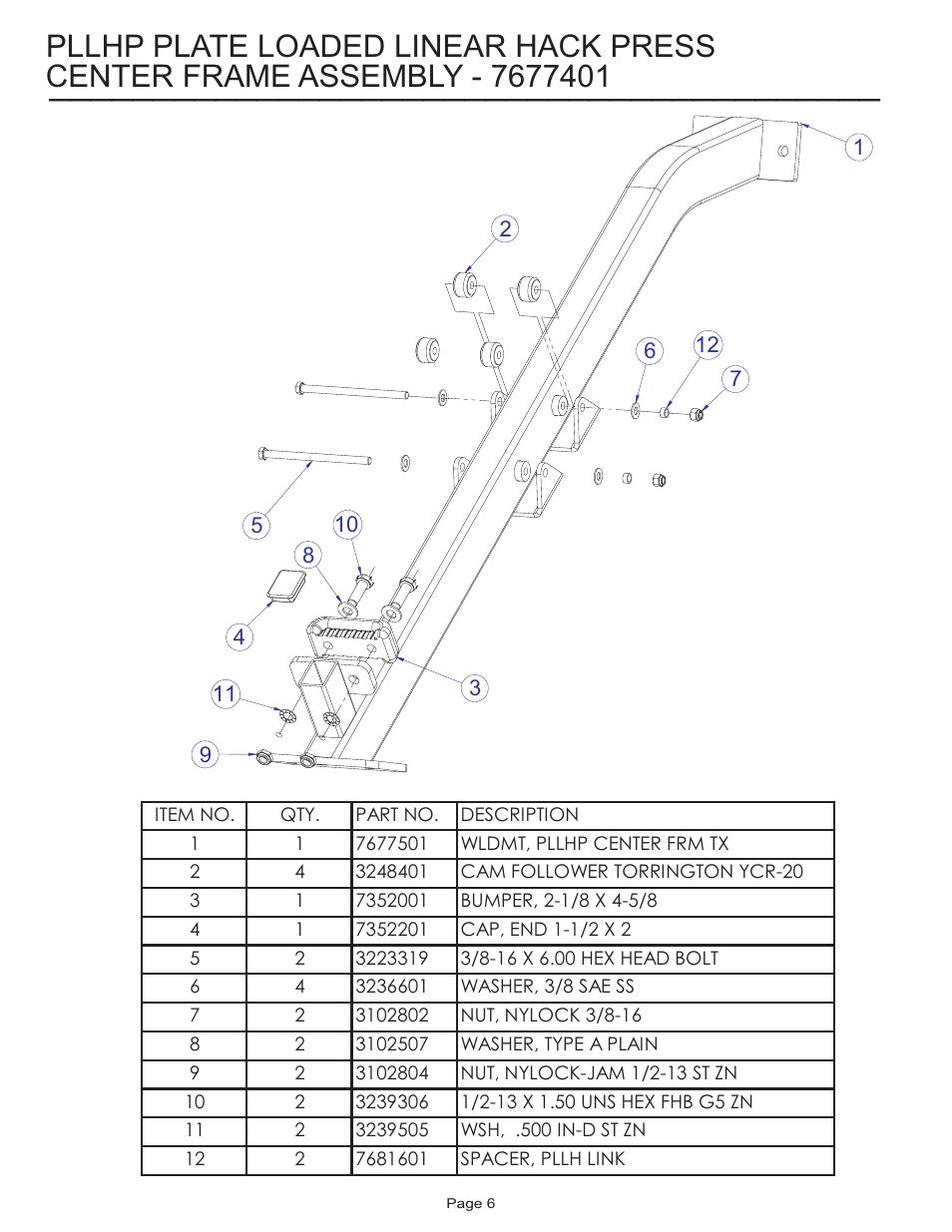 Pllhp plate loaded linear hack press | Life Fitness PLLHP User Manual | Page 6 / 11