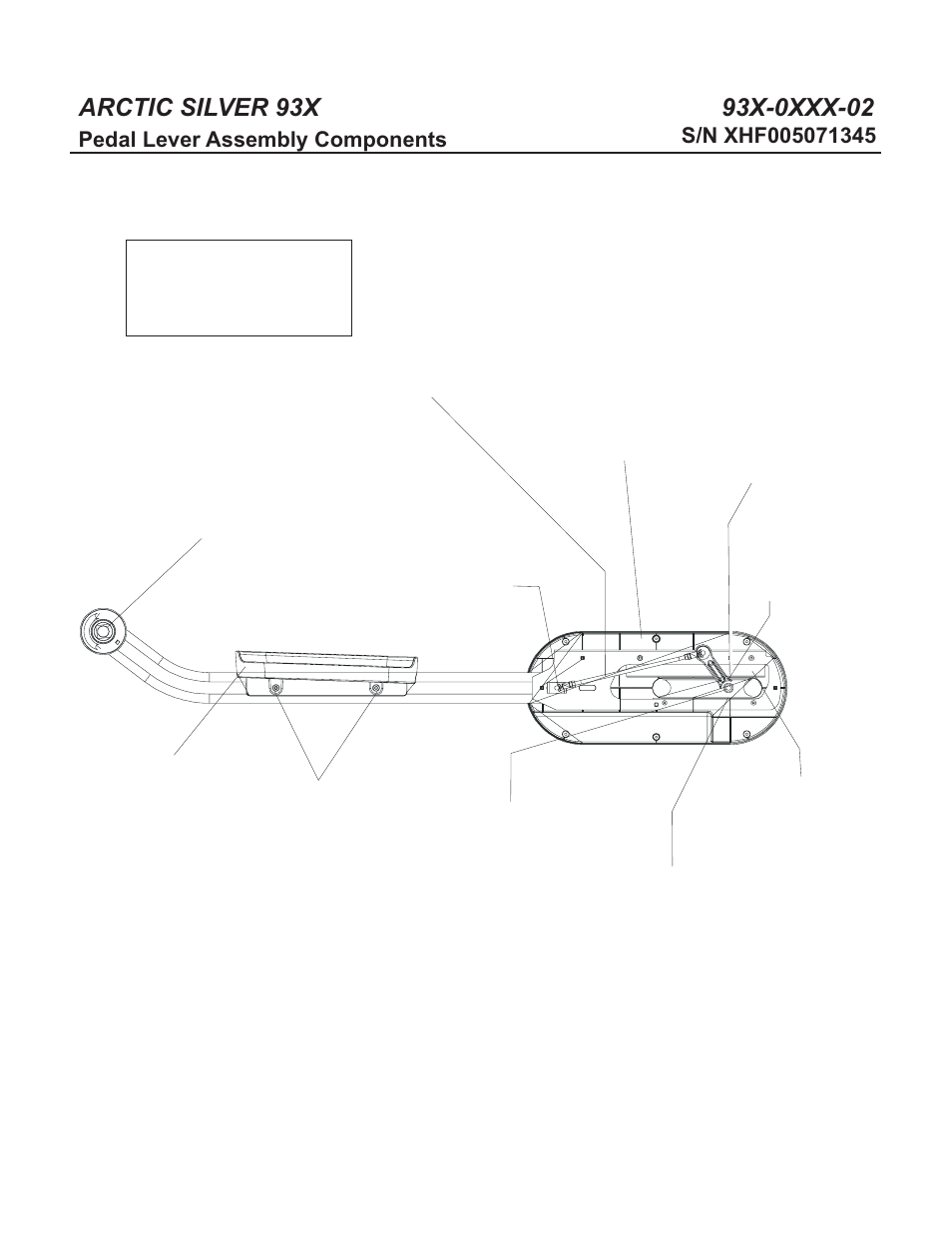 Pedal lever assembly components | Life Fitness ARCTIC SILVER 93X-0XXX-02 User Manual | Page 11 / 14