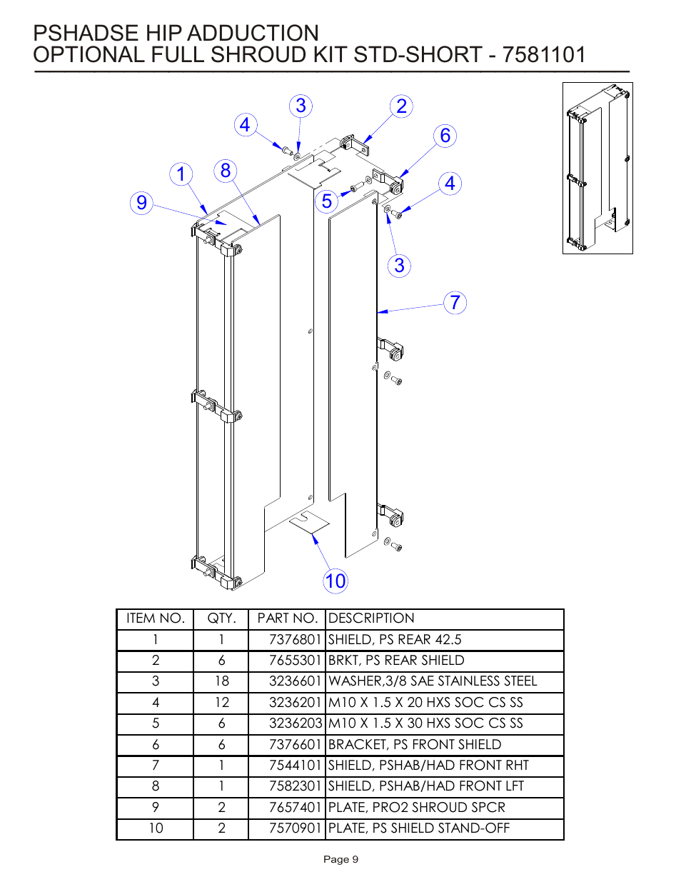 Pshadse hip adduction | Life Fitness PSHADSE User Manual | Page 9 / 10