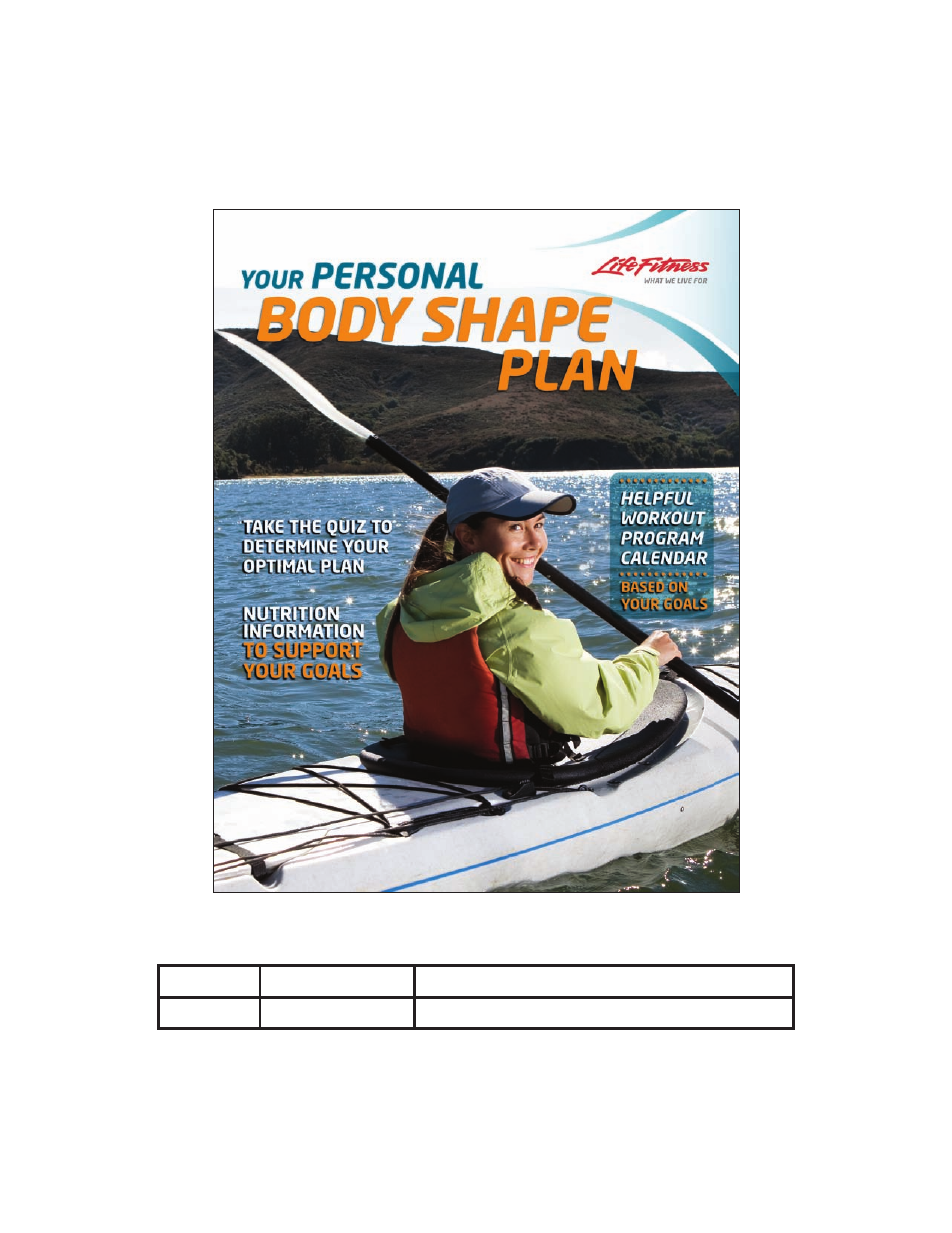 Calendar, Body shape plus accessory kit | Life Fitness AKIT2-00-01 User Manual | Page 17 / 18