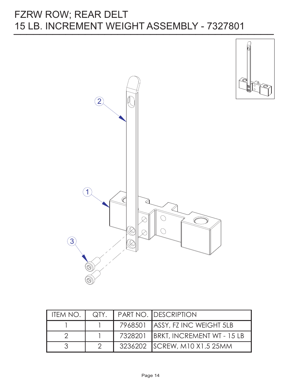 Fzrw row; rear delt | Life Fitness FZRW ROW User Manual | Page 14 / 17