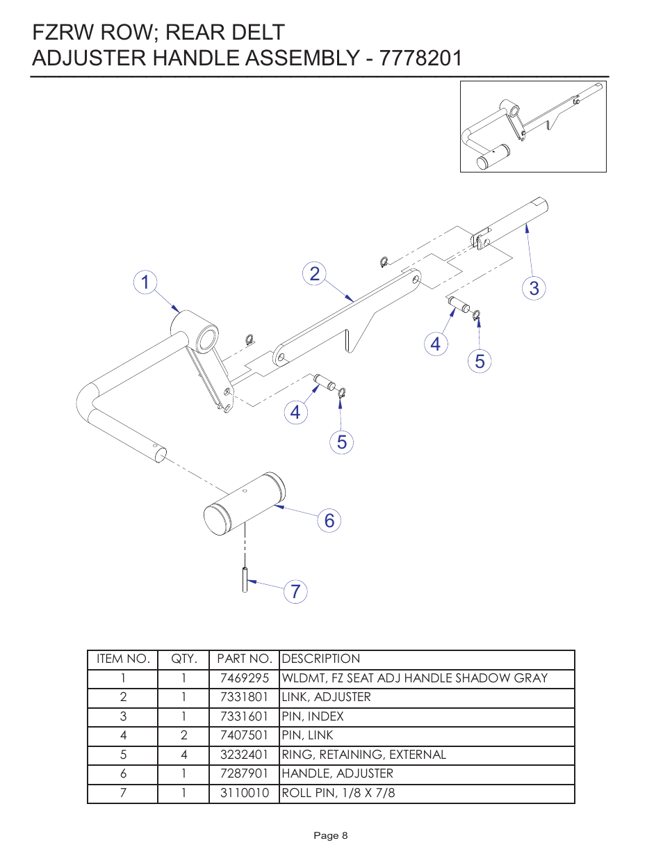 Fzrw row; rear delt | Life Fitness FZRW ROW User Manual | Page 8 / 17