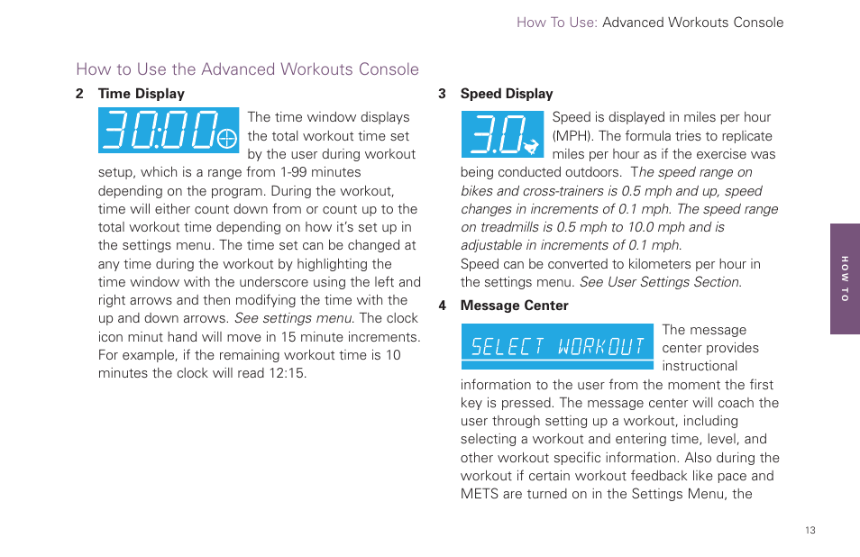 How to use the advanced workouts console | Life Fitness Video Gaming Accessories User Manual | Page 13 / 51