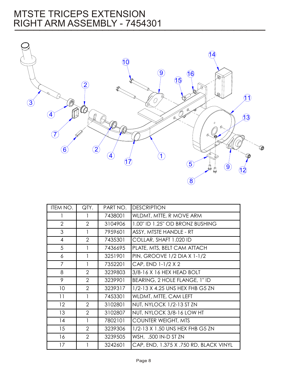 Mtste triceps extension | Life Fitness MTSTE User Manual | Page 8 / 20