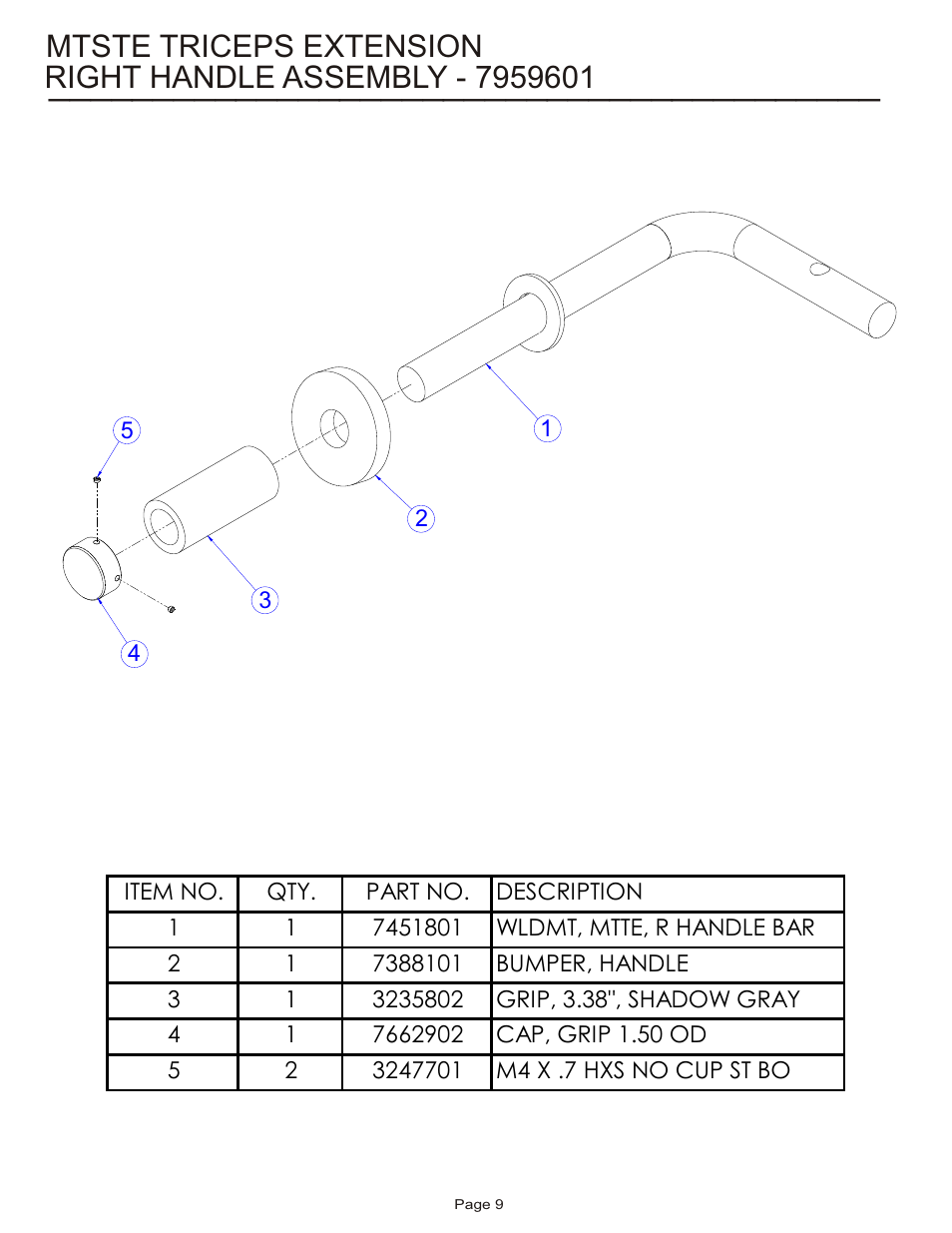 Mtste triceps extension | Life Fitness MTSTE User Manual | Page 9 / 20
