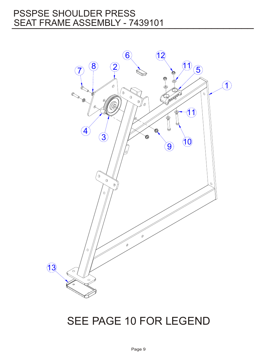 See page 10 for legend | Life Fitness Pro 2 Series PSSPSE User Manual | Page 9 / 18