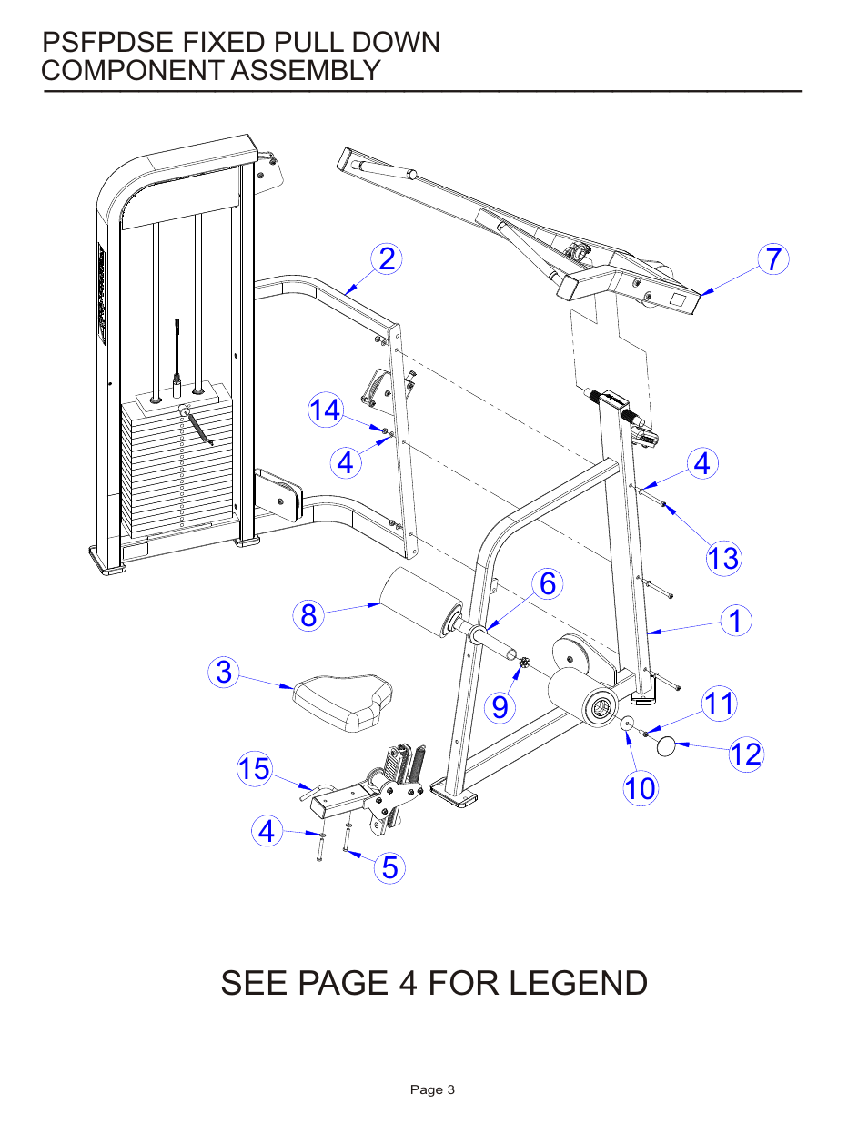 See page 4 for legend | Life Fitness Pro 2 Series PSFPDSE User Manual | Page 3 / 18