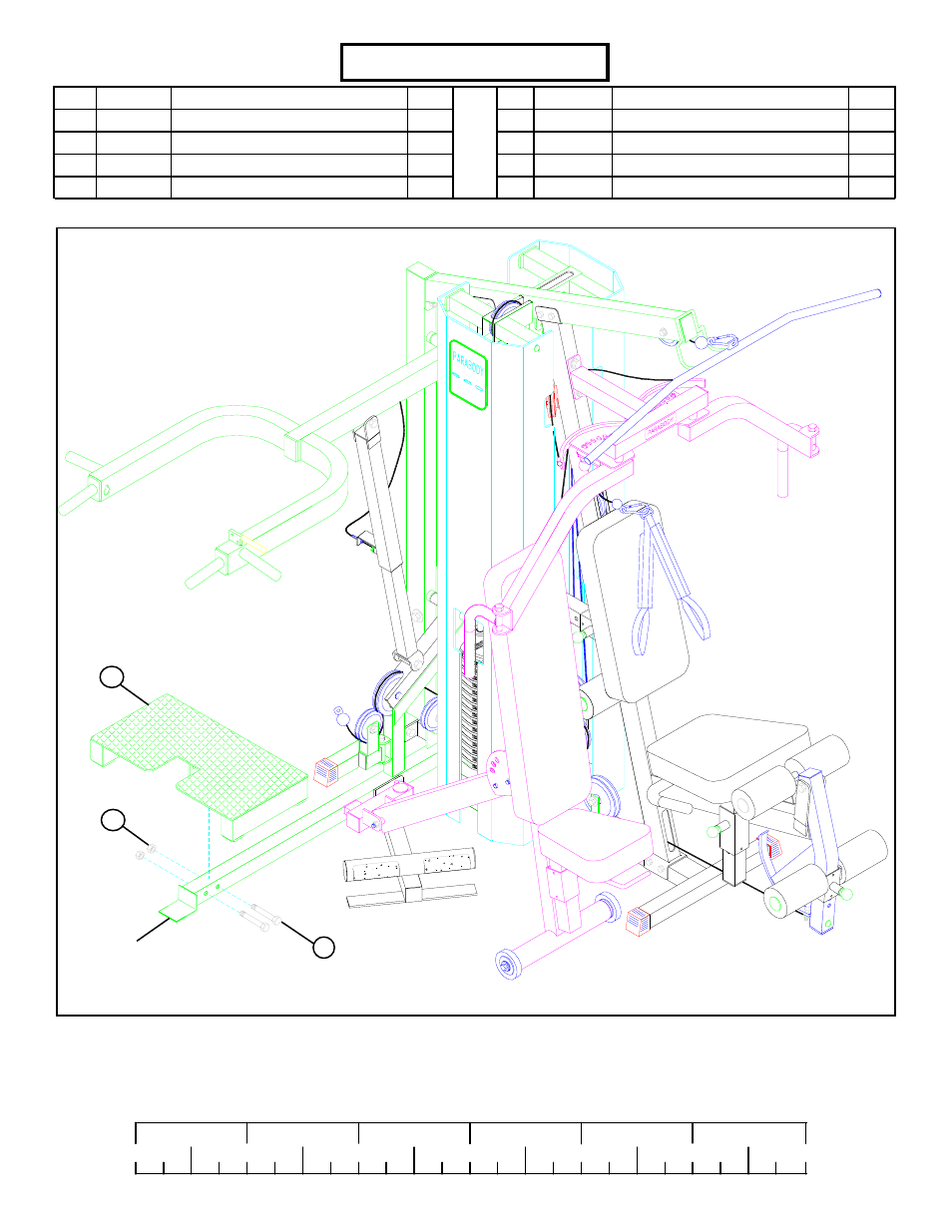 Parts list, Figure 1 | Life Fitness 662101 User Manual | Page 3 / 5