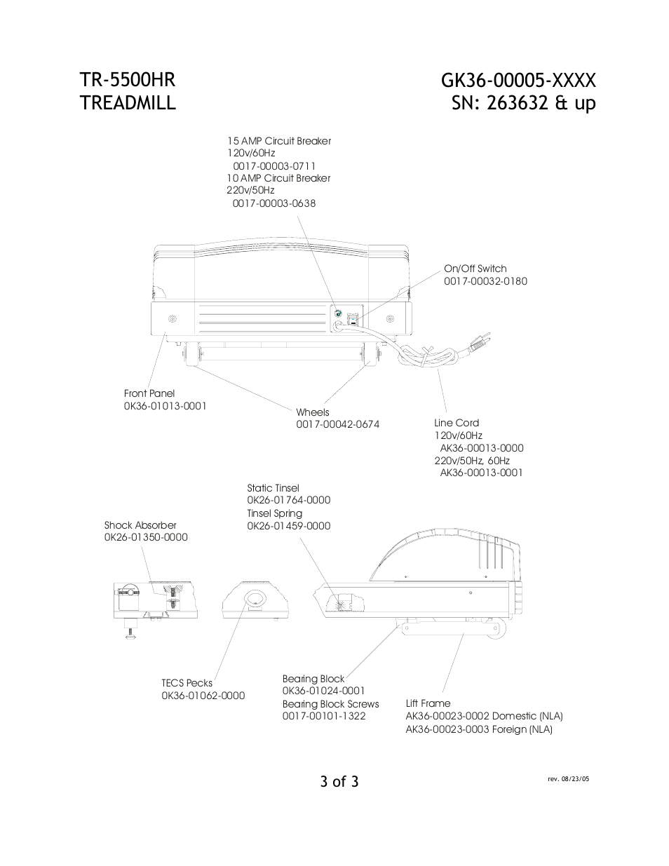 Tr-5500hr treadmill, 3 of 3 | Life Fitness TR-5500HR User Manual | Page 3 / 3