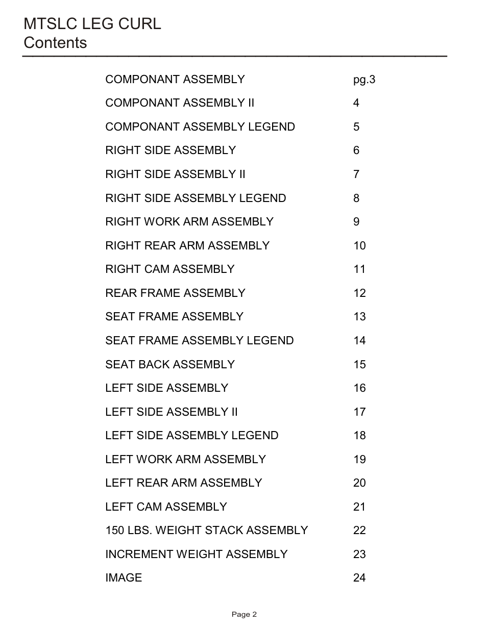 Life Fitness MTSLC User Manual | Page 2 / 24