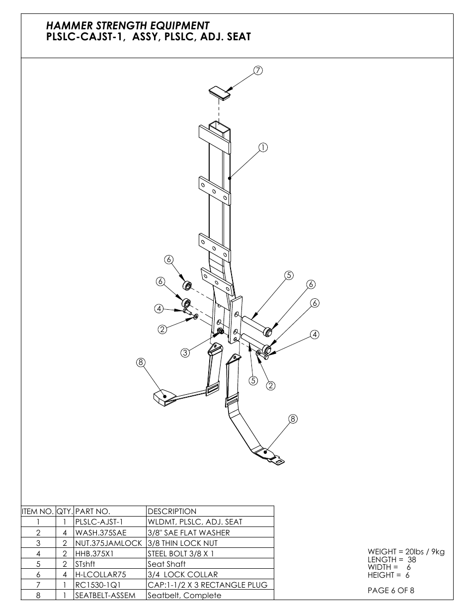 Life Fitness PLSLC User Manual | Page 6 / 8