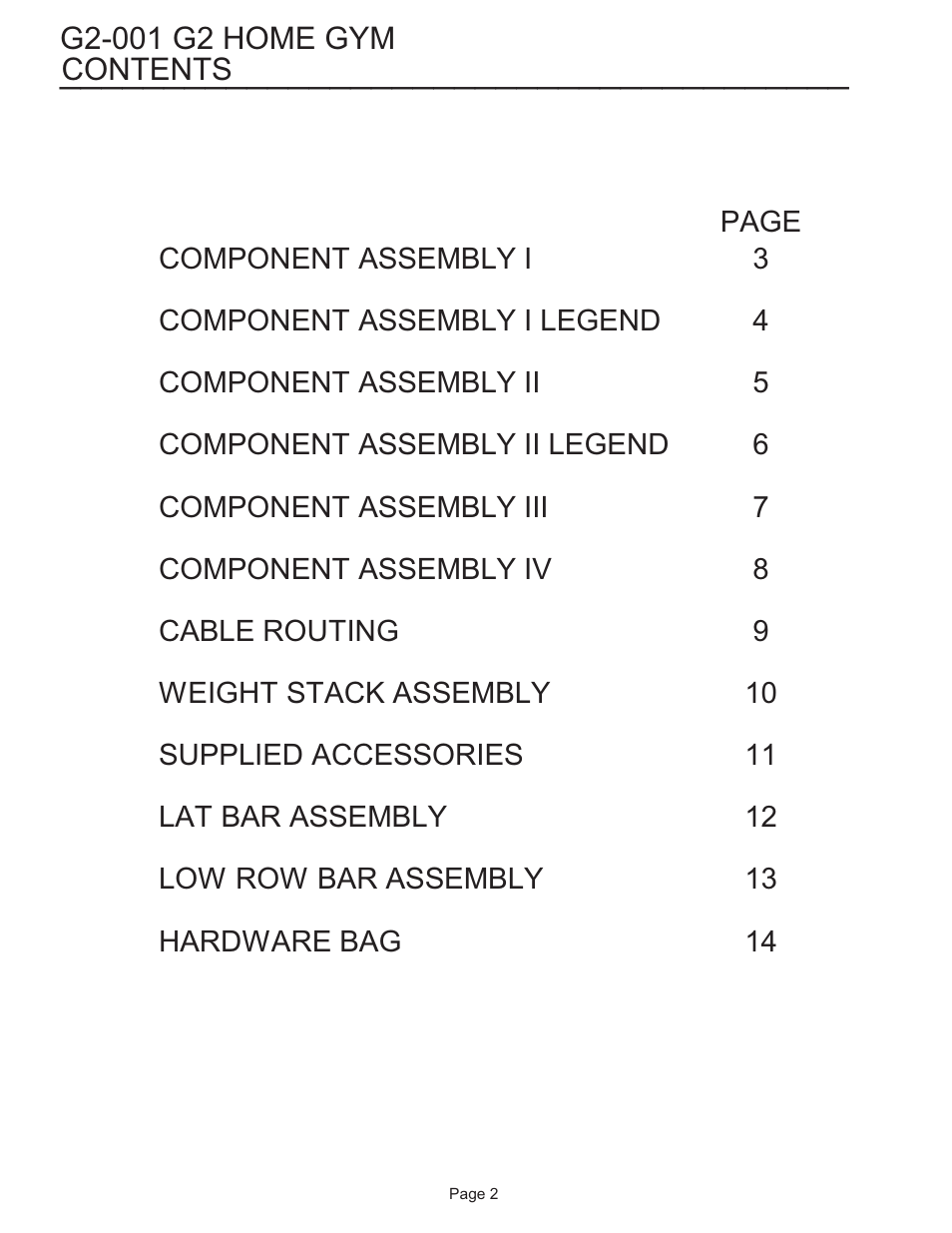 Life Fitness G2 User Manual | Page 2 / 14